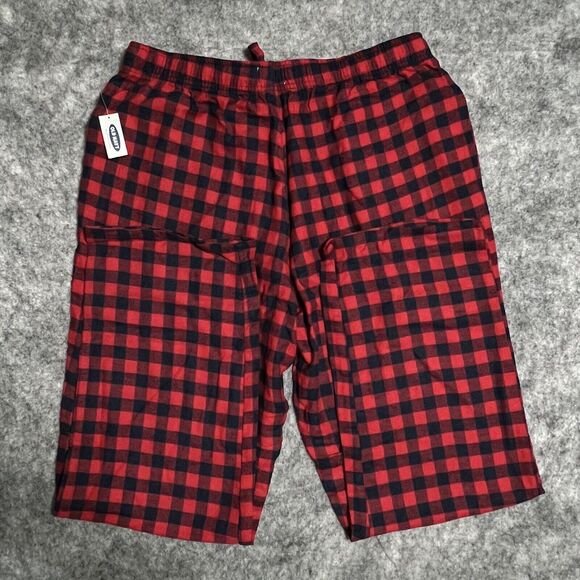 Old Navy Pajama Pants Men's L Fleece Red and Black Buffalo Check Plaid Comfy NWT - Picture 14 of 16